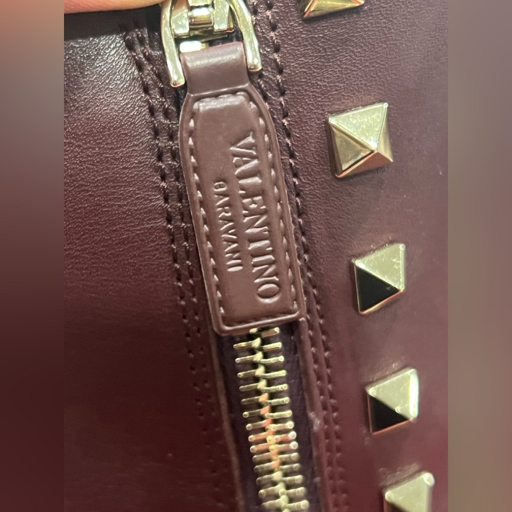 Valentino Garavani Rockstud VLOGO 85 Burgundy Leather Platform Boots 41EU/11US - Picture 7 of 17